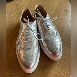 Franco Sarto silver lace-ups size 9.5